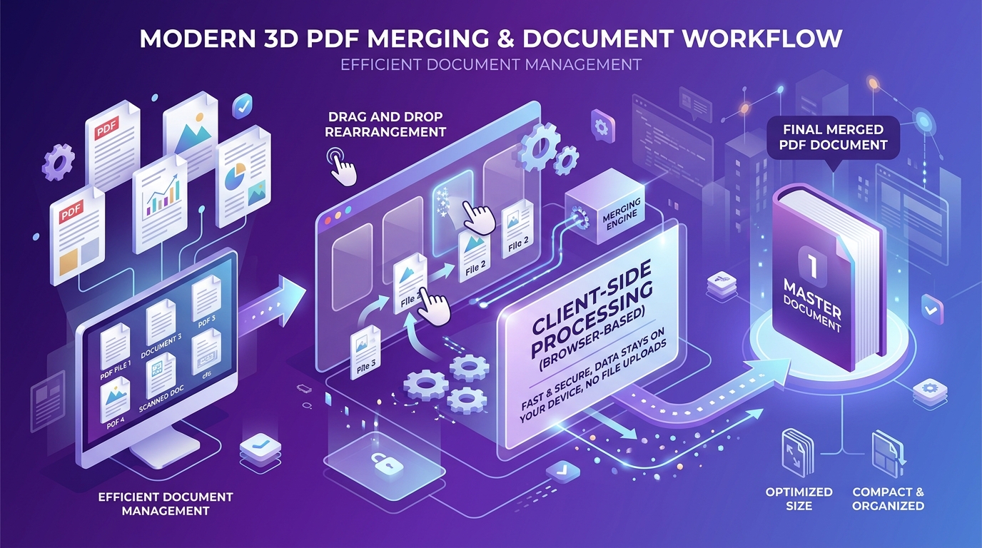Quy trình ghép nối file PDF client-side kéo thả mượt mà