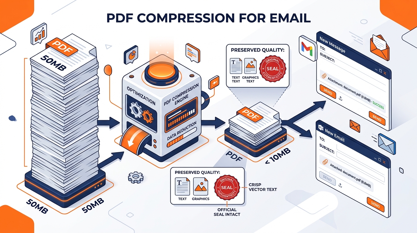 Quy trình nén file PDF từ 50MB xuống dưới 10MB gửi email an toàn